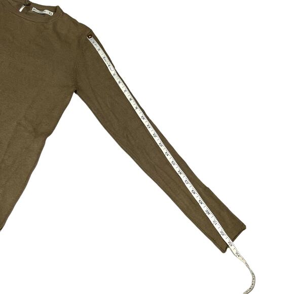 Zara Knit‎ Sweater Brown Long Sleeve Pullover Keyhole Button Detail Women's M - Picture 6 of 11